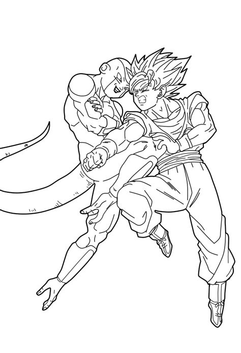 goku fase 3 para colorear|goku vs freezer para colorear.